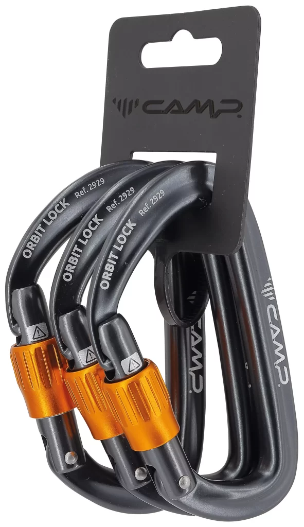 Mosquetón de seguridad ORBIT LOCK Camp (3 pack, tipo D)